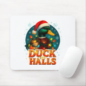 Duck The Halls Funny Christmas Lights Hunting Seas Mousepad (Mit Mouse)