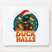 Duck The Halls Funny Christmas Lights Hunting Seas Mousepad (Vorne)