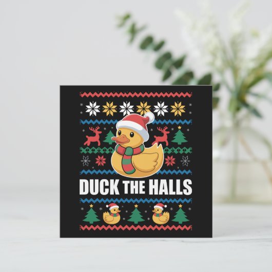 Duck The Halls Hässliches Weihnachten Lustiger Wei (Stehend Vorderseite)