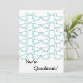 Duck Themed "You re Quacktastic" Danke Karte (Stehend Vorderseite)