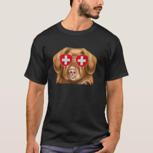 Duck Tolling Retriever Hund Schweiz Flagge Sonnenb T-Shirt