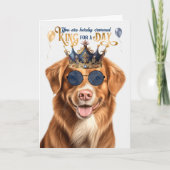 Duck Tolling Retriever King for Day Funny Birthday Karte (Vorderseite)