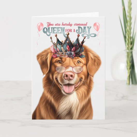 Duck Tolling Retriever Queen Day Funny Birthday Karte (Vorderseite)