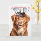 Duck Tolling Retriever Queen Day Funny Birthday Karte (Gelbe Blume)
