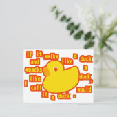 Duck_Typing Postkarte (Stehend Vorderseite)