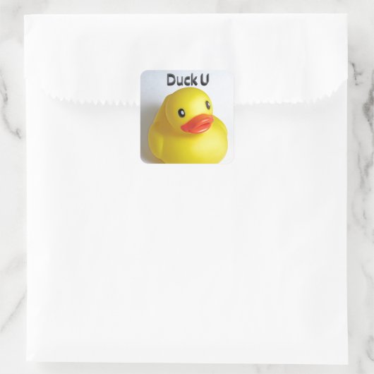 Duck U Quadratischer Aufkleber (Tasche)