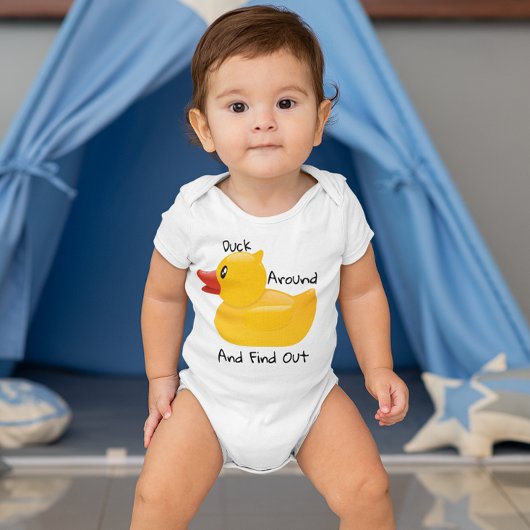 Duck um und erleben Sie die Latex Duck Funny Baby Strampler