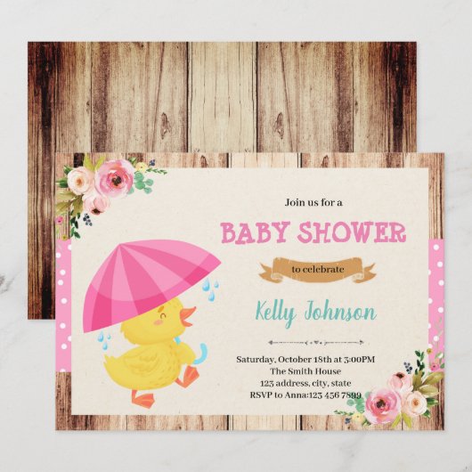 Duck umbrella shower invitation einladung (Vorne/Hinten)