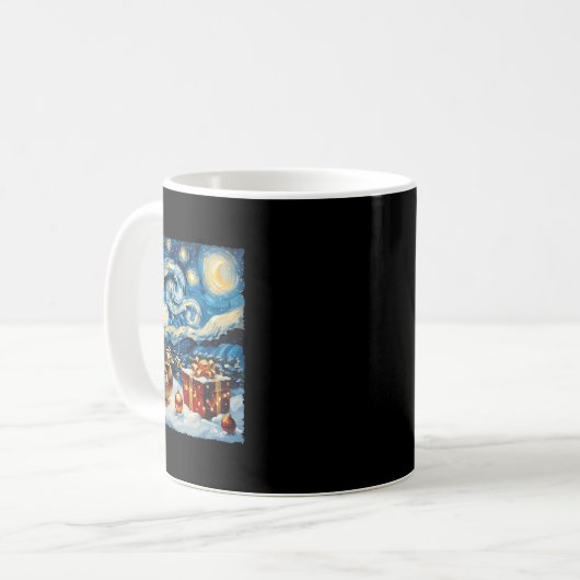 Duck Van Gogh Style Starry Night Weihnachtsfest Kaffeetasse (Vorderseite Links)
