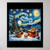 Duck Van Gogh Style Starry Night Weihnachtsfest Poster (Vorne)