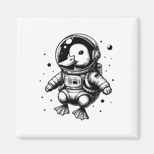 Duck Vater Mama Space - Astronaut Duck Magnet