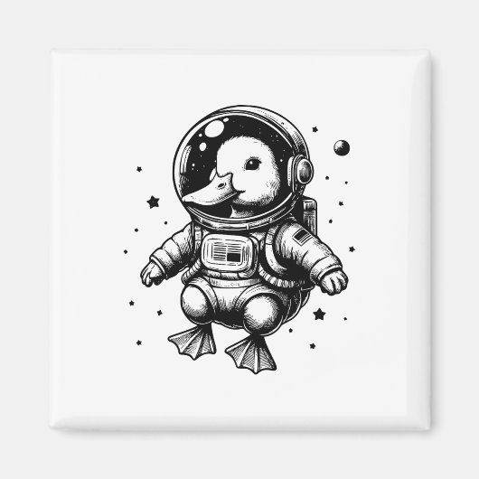 Duck Vater Mama Space - Astronaut Duck Magnet (Vorne)