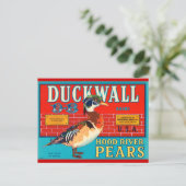 Duck Wall Hood River Pears Vintage Werbung Postkarte (Stehend Vorderseite)