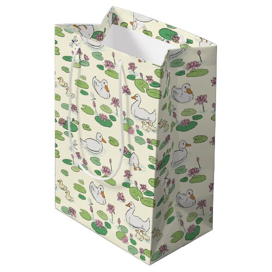 Duck Wasserlilie Gift Bag Mittlere Geschenktüte (Rückseite Schrägansicht)