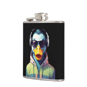 Duck Wearing Hoodie Funny Coole Tierart Flachmann (Links)