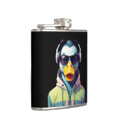 Duck Wearing Hoodie Funny Coole Tierart Flachmann (Rechts)