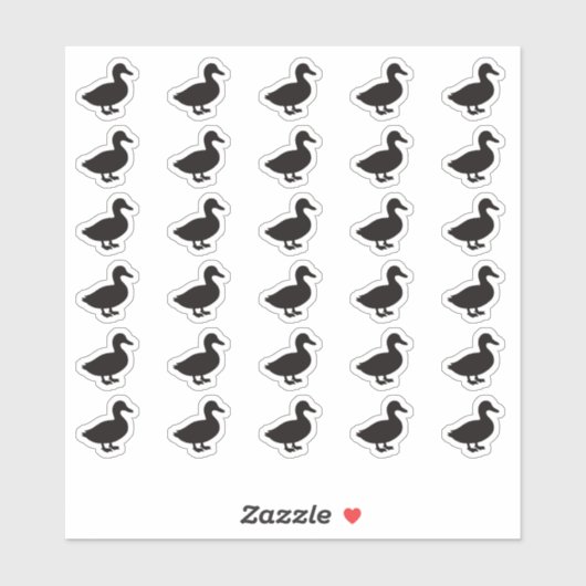 Duck Wedding Place Card Food Meal Menu Choice Aufkleber (Blatt)