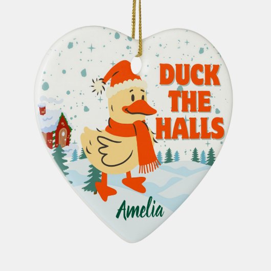 Duck-Weihnachten Keramik Ornament (Rechts)