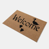 Duck Welcome Door Mat, Cute Duck Prints Mat Fußmatte (Schrägansicht)