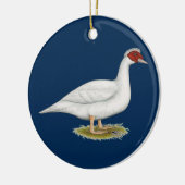 Duck White Muscovy Keramikornament (Links)