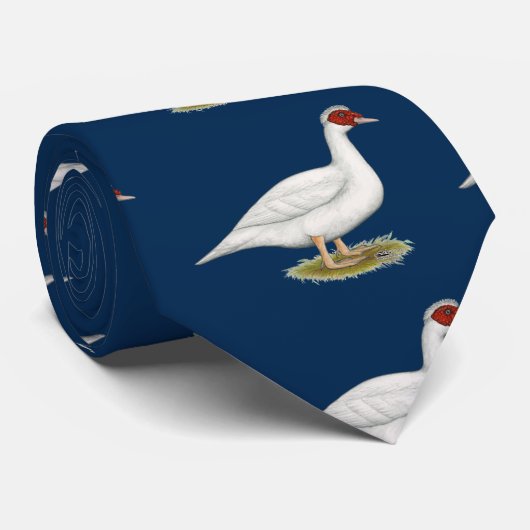 Duck White Muscovy Krawatte (Gerollt)