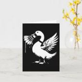 Duck with Shuttle - Funny Graphic Badminton Lover Karte (Gelbe Blume)