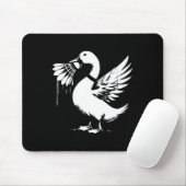 Duck with Shuttle - Funny Graphic Badminton Lover Mousepad (Mit Mouse)