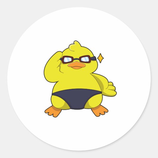 Duck with Sunglasses Runder Aufkleber (Vorderseite)