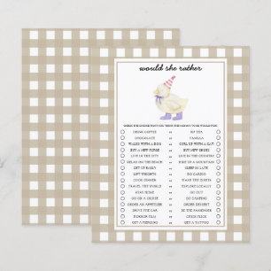 Duck wollte sie eher Baby Dusche Spiel