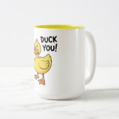 Duck You Duck Wordplay Zweifarbige Tasse (VorderseiteRechts)
