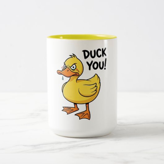 Duck You Duck Wordplay Zweifarbige Tasse (Mittel)
