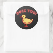 Duck You lustig Party Aufkleber (Tasche)