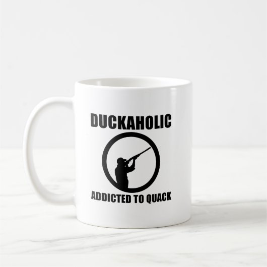 Duckaholic Funny Hunting Mug Kaffeetasse (Links)