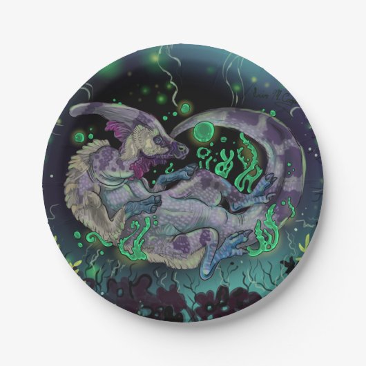 Duckbill Dinosaur Art Pappteller (Vorderseite)