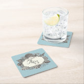 Duckeiblauer Muschel Hochzeit Rechteckiger Pappuntersetzer (Vor Ort)