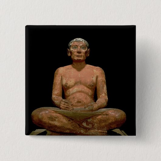 Duckende Schreiber-Statue Button (Vorderseite)