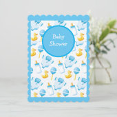 Duckie Baby Shower Einladung (Stehend Vorderseite)