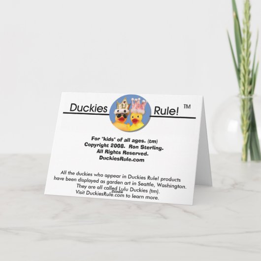 Duckified! Feiertagskarte (Rückseite)