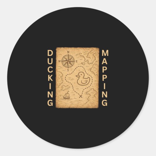 Ducking Mapping Cruise Ducks Comp Nautical Chart F Runder Aufkleber (Vorderseite)