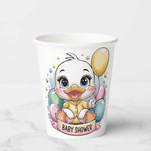 Duckling Baby Duckling Dusche Pappbecher (Rückseite)