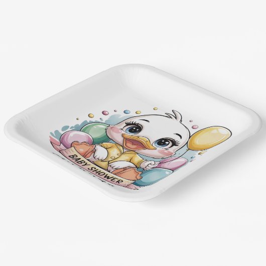 Duckling Baby Duckling Dusche Pappteller (Gewinkelt)