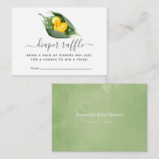 Duckling Baby Duckling Windeldusche Windelwanne Begleitkarte (Vorne/Hinten)