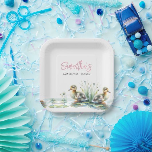 Duckling Baby Dusche verfügbar Pappteller (Party)