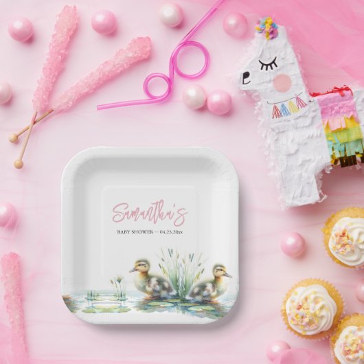 Duckling Baby Dusche verfügbar Pappteller (Party)