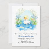 Duckling Blue Bliss Boy Baby Shower Einladung (Vorderseite)