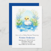 Duckling Blue Bliss Boy Baby Shower Einladung (Vorne/Hinten)