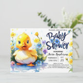 Duckling Custom Baby Duckling Einladung (Stehend Vorderseite)