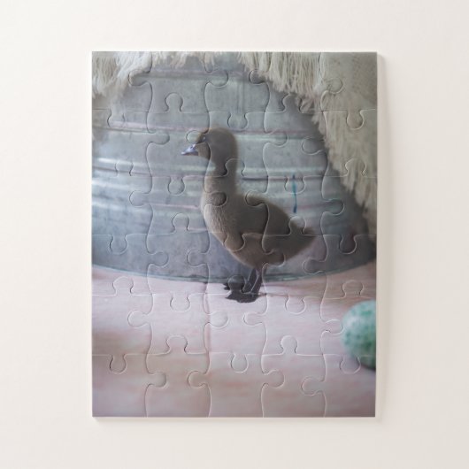 Duckling, Dark Brown Baby Duck Puzzle (Vertikal)