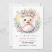 Duckling Dreams: Mädchendusche Einladung (Vorderseite)