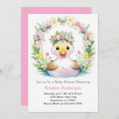 Duckling Dreamscape: Girl Baby Shower Einladung (Vorne/Hinten)